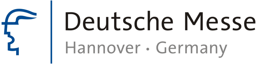Logo der Deutschen Messe, mit dem Schriftzug "Hannover · Germany" und einer stilisierten Kopfskizze.