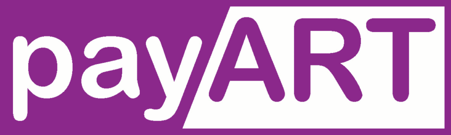 Logo von payART in lila und Weiß, bestehend aus einem stilisierten Schriftzug.