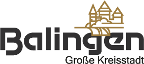 Logo von Balingen, mit stilisierten Türmen und dem Text "Große Kreisstadt" in moderner Schrift.