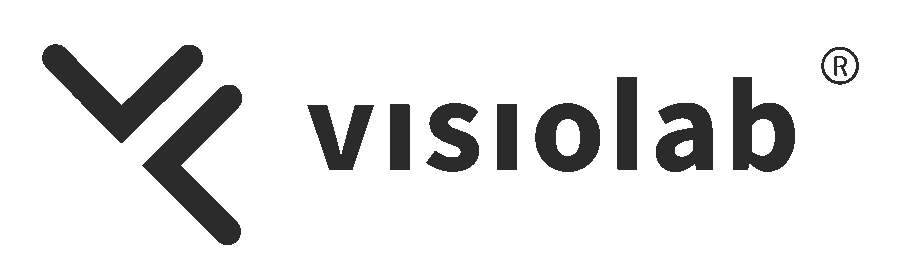 Logo von Visiolab mit stilisiertem "V" und modernem Schriftzug.